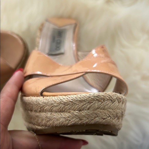 Jimmy Choo Nude Patent Leather Wedges Size EU 41 - Picture 4 of 16